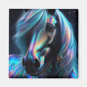 Vibrantly Coloured Horse With Iridescent Features Magnet
