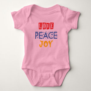 Vibrants Colour and Words: Love Peace Joy Baby Bodysuit