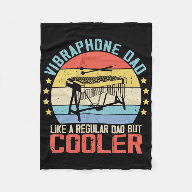 Vibraphone Player Dad Funny Vibraphonist Music Mus Fleece Blanket (Front)