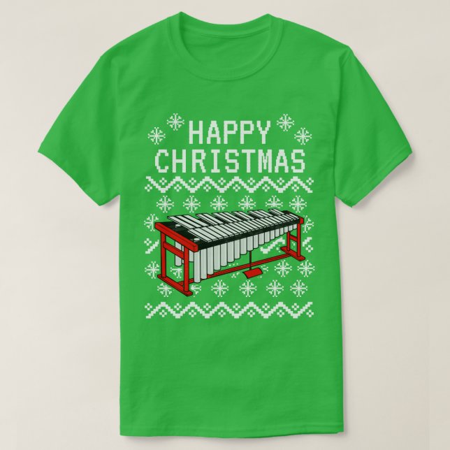 Vibraphone Ugly Christmas Vibraphonist Musician Xm T-Shirt (Design Front)