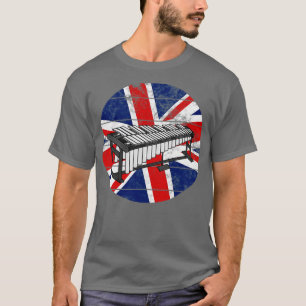 Vibraphone UK Flag Britain Vibraphonist Percussion T-Shirt