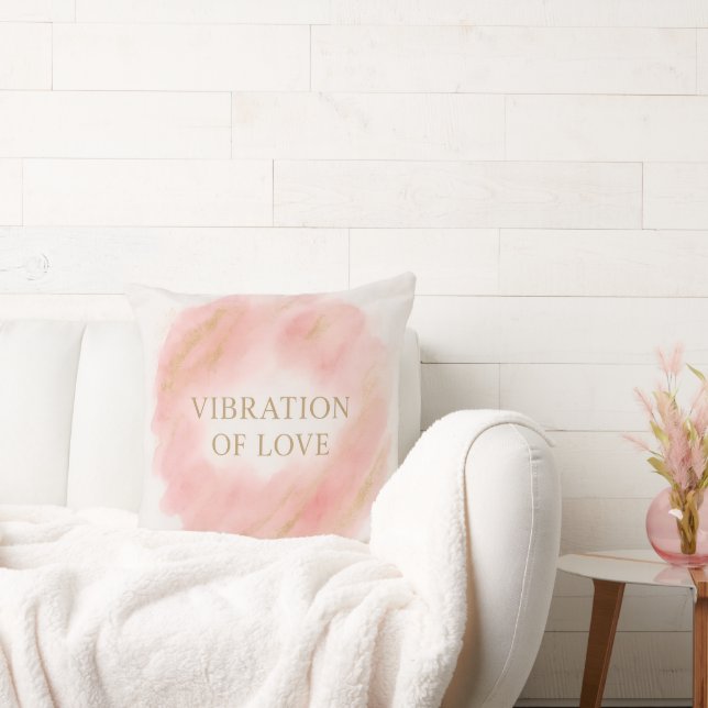 Vibration of Love Throw Pillow – Elegant Pink and  (Couch)