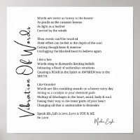 Vibration of words awakening poem poster wall art 