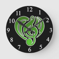 Vibrations Musical Love Green Heart Music Note DJ