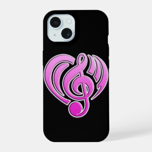 Vibrations Musical Love Pink Heart Music Note DJ iPhone 15 Case