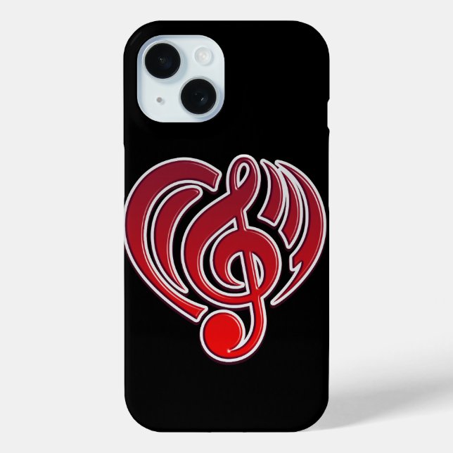 Vibrations Musical Love Red Heart Music Note DJ Case-Mate iPhone Case (Back)