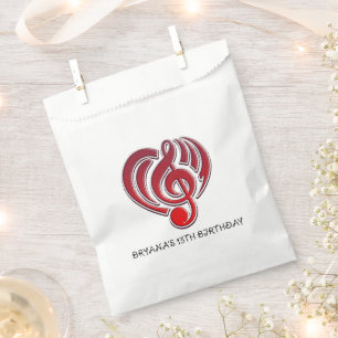 Vibrations Musical Love Red Heart Music Note DJ Favour Bags
