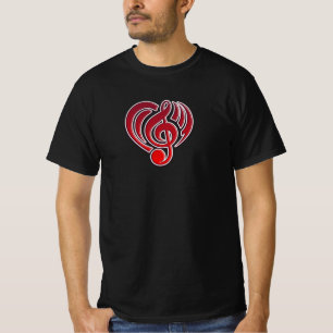 Vibrations Musical Love Red Heart Music Note DJ T-Shirt