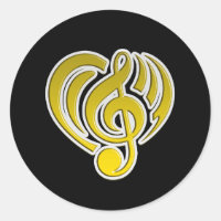 Vibrations Musical Love Yellow Heart Music Note DJ