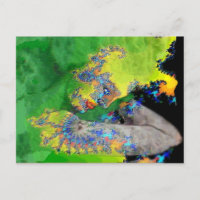 VIBRATIONS OF MATTER,FRACTAL WOMAN IN GREEN YELLOW