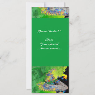 VIBRATIONS OF MATTER , green yellow black orange Invitation