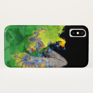 VIBRATIONS OF MATTER / Woman in Green Fractals iPhone X Case