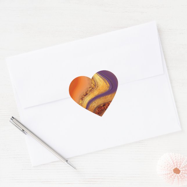 vibratory color art heart sticker (Envelope)