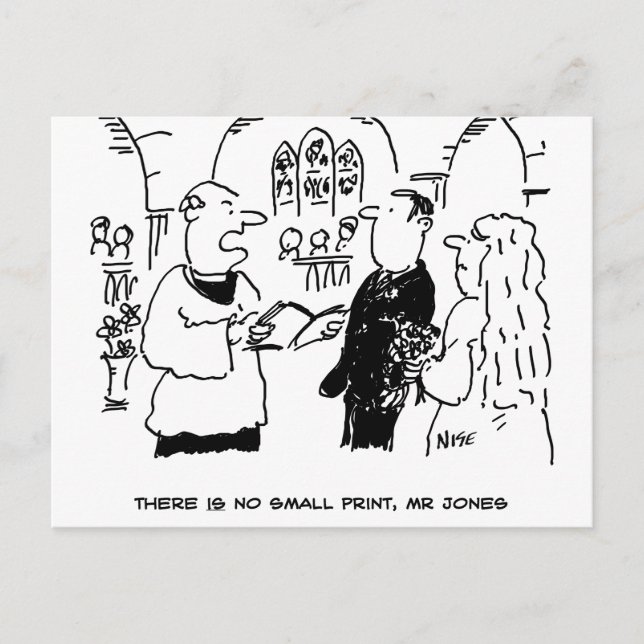 Vicar & Bridegroom at Wedding Marriage Ceremony Postcard (Front)