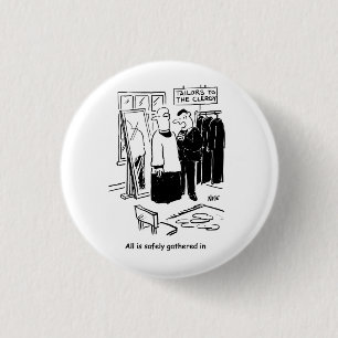 Vicar has a Cassock Fitting Church Cartoon 3 Cm Round Badge