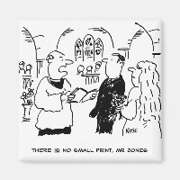 Vicar Says There's No Small Print Cartoon