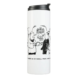 Vicar Says There's No Small Print Cartoon Thermal  Tumbler