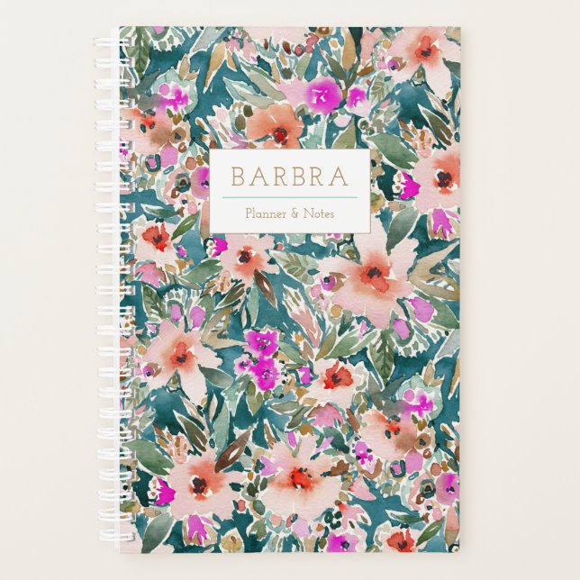 VICARIOUS VACATION Colourful Lush Tropical Floral Planner (Front)