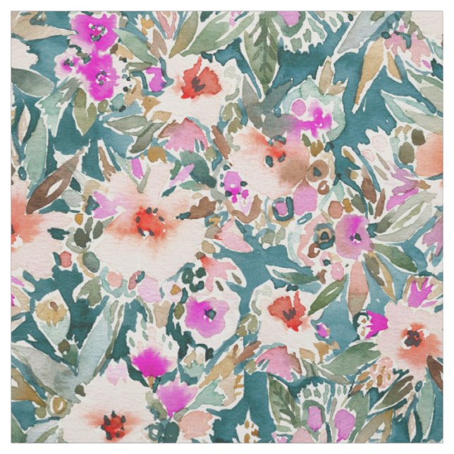 VICARIOUS VACATION Lush Tropical Floral Fabric (Swatch)