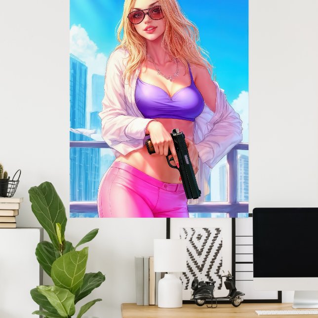 Vice Baby – Miami Heat with a Killer Smile Poster (Home Office)