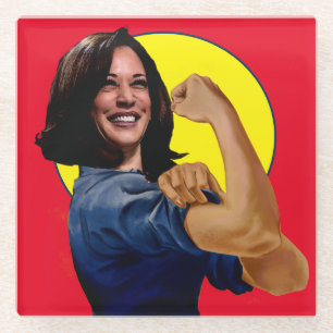 Vice President Kamala Harris as Rosie Glass Coaster