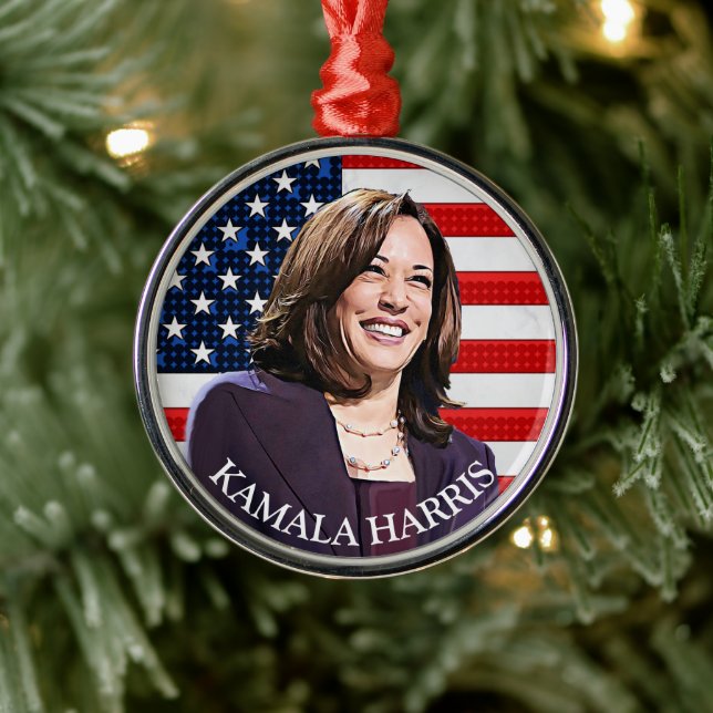 Vice President Kamala Harris Keepsake Souvenir Metal Tree Decoration (Tree)