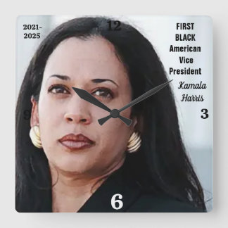 VICE PRESIDENT KAMALA HARRIS  SQUARE WALL CLOCK