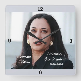 VICE PRESIDENT KAMALA HARRIS SQUARE WALL CLOCK