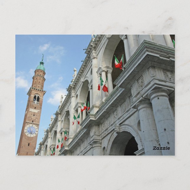 Vicenza - Italy: Tower of Basilica Palladiana Postcard (Back)