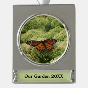 Viceroy Butterfly Beautiful Nature Photography Silver Plated Banner Ornament