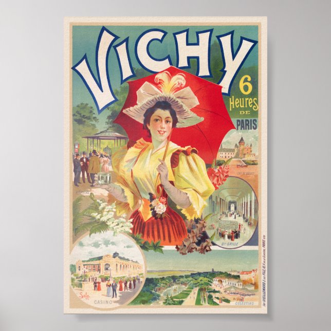 Vichy. 6 heures de Paris Vintage Poster 1895 (Front)