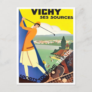 Vichy France vintage travel Postcard