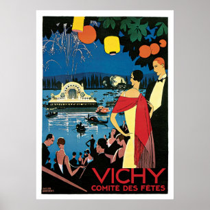 Vichy France Vintage Travel Poster