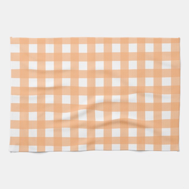 Vichy Light Orange Tea Towel (Horizontal)