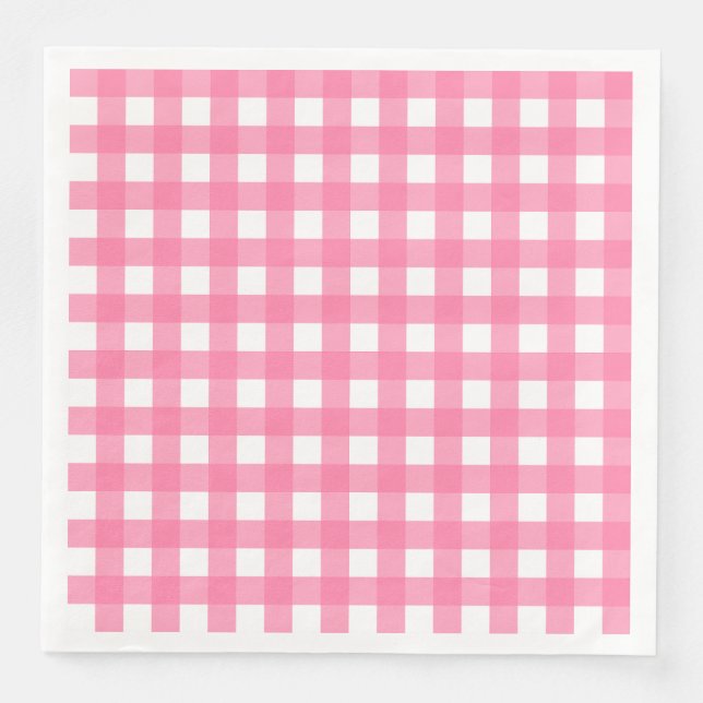 Vichy Rose Light Napkin (Front)