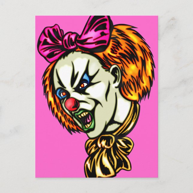 Vicious Female Clown Postcard (Front)