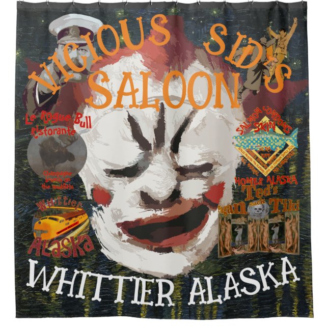 VICIOUS SID'S CASSOULET BAR WHITTIER ALASKA SHOWER CURTAIN (Front)