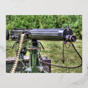 Vickers Machine Gun Foil Holiday Postcard