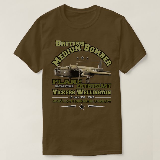 Vickers Wellinton British Medium Bomber T-Shirt (Design Front)