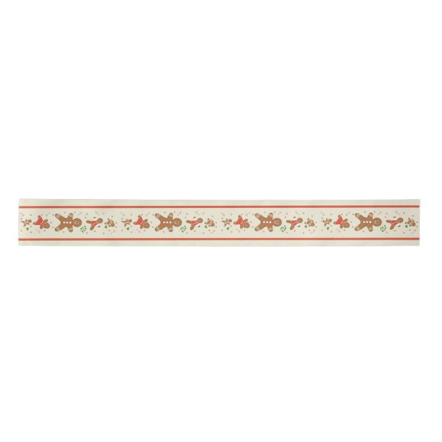 Vickie’s Gingerbread Parade-Cream Satin Ribbon (Front)