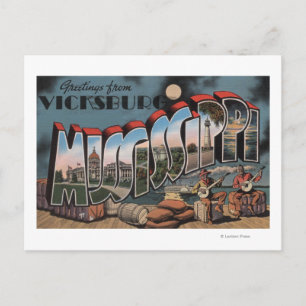 Vicksburg, Mississippi - Large Letter Scenes Postcard
