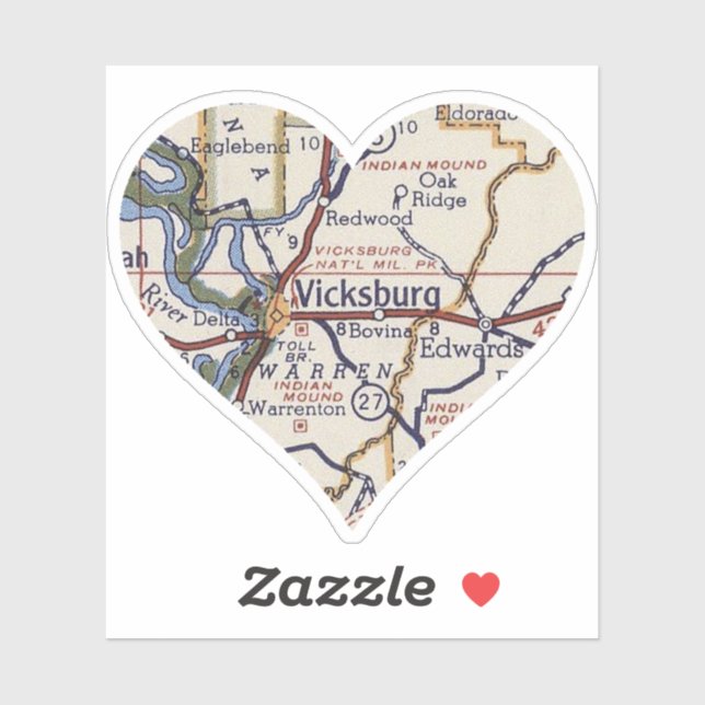 Vicksburg MS Vintage Map (Sheet)