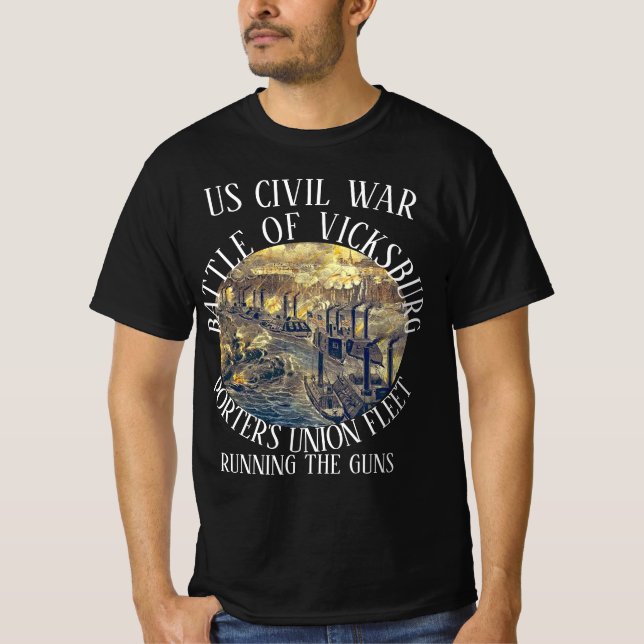VICKSBURG US CIVIL WAR PORTER'S UNION FLEET T-Shirt (Front)