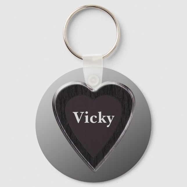 Vicky Heart Keychain by 369MyName (Front)