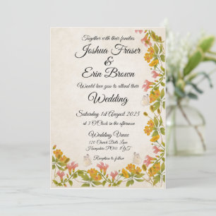 Vicorian meadow yellow invitation