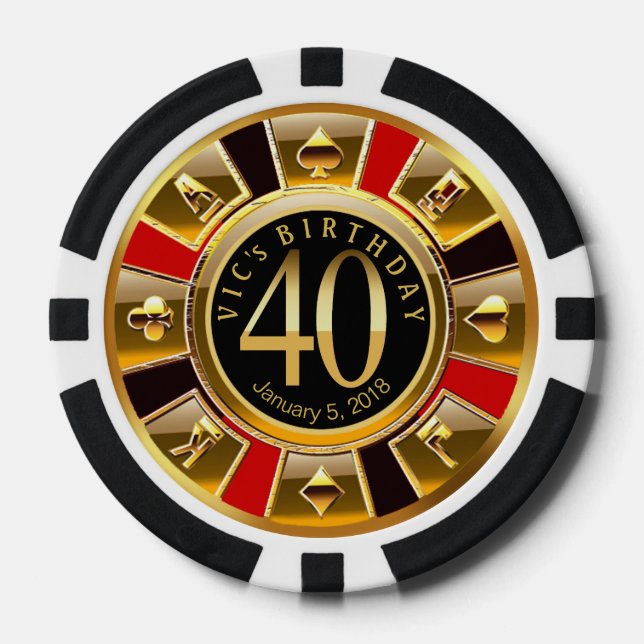 Vic's 40th Bday Poker Chips (Front)