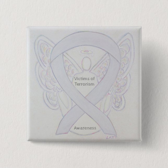Victims of Terrorism Awareness White Ribbon Pin (Front)