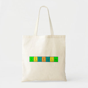 Victoire periodic table name tote bag