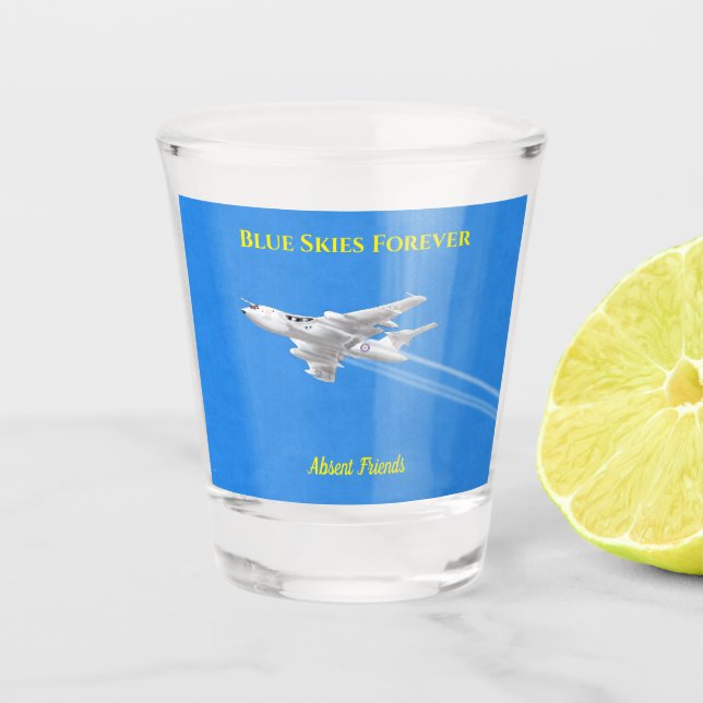 Victor Bomber 'Absent Friends'  Shot Glass (Front)