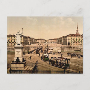 Victor Emmanuel Place, Turin, Italy classic Photoc Postcard